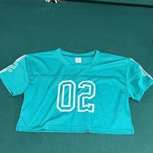 Green Cropped Sports Shirt